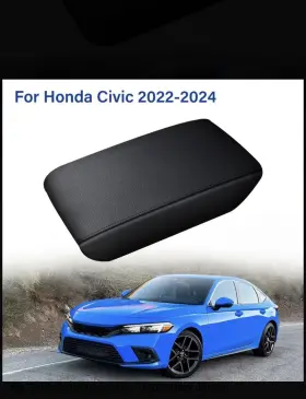 Blkf82 111smk111 Center Console Lid Armrest Cover Cushion Faux Leather For Honda Civic 2022-2024