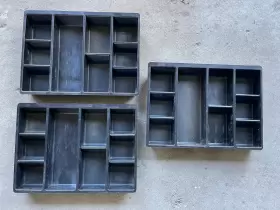 26105-0 Adrian Steel Divider Organizer Tray For Shallow Drawers 3pc Lot Nice