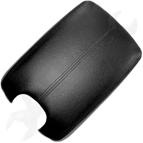 134094 Apdty Center Console Armrest Leatherette Cover Black With Plastic Plate
