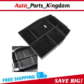 10806771 Apk Center Console Organizer Tray For 2015-2018 Ford F150 Black Plastic Storage