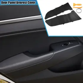 Automall Tech 731618884781 Car Front Door Panel Armrest Cover For Honda Accord 2008-2012 Black 1 Pair