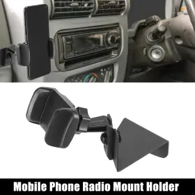 Automall Tech 782685096584 Car Mobile Phone Holder Mount Kit Black Metal For Jeep Wrangler Tj Lj 1997-2006
