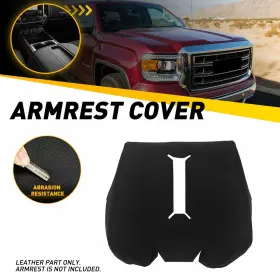 Auxito 1500 2500 3500 2014-2018 Fits 2014 2015 2016-2018 Gmc Sierra Console Lid Armrest Vinyl Cover Black