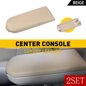 Auxito 18d 867 173 82v For Vw Jetta Beetle 1999-09 Beige Leather Center Console Armrest Cover Lid 2set