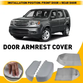 83533-sza-a03zc Auxito 4pcs Front &rear Door Panel Armrest Cover Gray Leather For 2009-2015 Honda Pilot