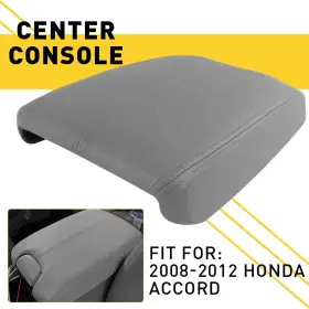 Am-895197305 Auxito Leather Armrest Center Box Console Lid Cover Base For Honda Accord 2008-12 Gray
