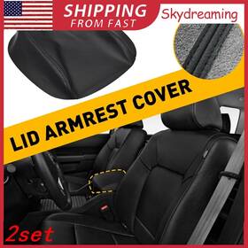 Auxito Blackfsxp-pilot-09-15-b 2x For Honda Pilot 09-15 Leather Highlander Center Console Armrest Cover Black