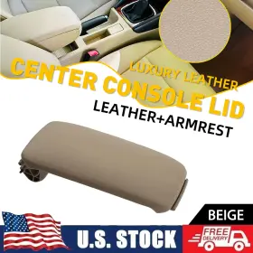 Fsx-a3-03-12m Auxito For Audi A3 8p 2003-2012 Leather Front Center Console Armrest Lid Cover Beige