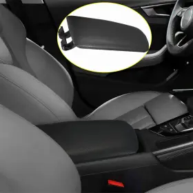 Fsx-a4-04-08-b Auxito Fit Audi A4 Leather 2004-2008 Center Box Armrest Console Lid Cover Black Durable