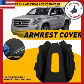 Fsxp-escalade-15-20b Auxito For 2015-2020 Cadillac Escalade Replacement Center Console Lid Cover Black Skin