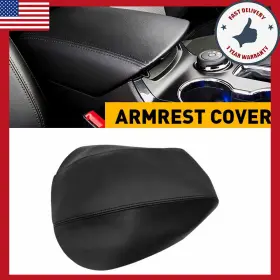Fsxp-explorer-11-18b Auxito 2011-2018 Fit Ford Explorer Console Lid Cover Armrest Replacement Leather Black