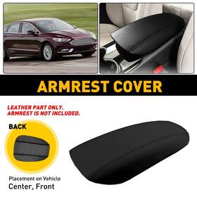 Auxito Fsxp-fusion-17-20b Console Lid Skin Armrest Cover Black Fit Ford Fusion 2017-2020 Car Interior Part