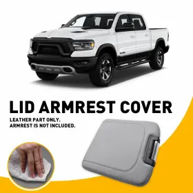 Fsxp-ram-13-18-g Auxito Soft Leather Center Console Lid Armrest Cover For 2013-2018 Dodge Ram 1500 2500