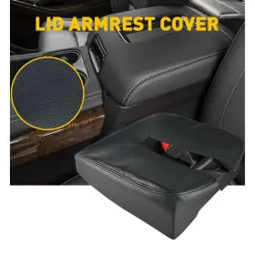Fsxp-silverado-07-14-b-ear Auxito Center Console Lid Armrest Cover Durale For 2007-13 Chevy Silverado Gmc Sierra