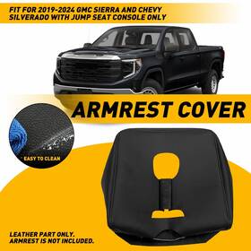 Auxito Fsxp-silverado-19-24 Fits 2019-2024 Chevy Silverado Center Console Armrest Replacement Leather Cover