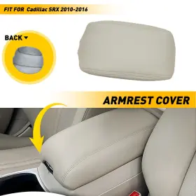 Fsxp-srx-10-16 Auxito Fits Cadillac Srx 2010-2016 Center Console Lid Armrest Leather Cover Trim Beige