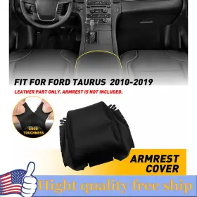 Fsxp-taurus-10-19b Auxito Fit 2010 2011 2012-2018 Ford Taurus Center Console Lid Armrest Vinyl Cover Black