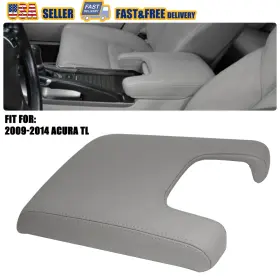 Fsxp-tl-09-14g Auxito Center Console Lid Armrest Leather Protect Cover For 2009-2014 Acura Tl Gray