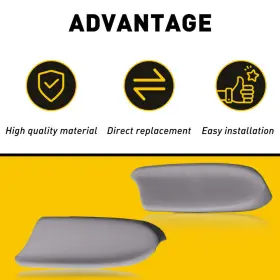 Hon-acc-0812-adp-lbla Auxito Pair For Honda Accord 2008-2012 Sedan Front Door Panels Armrest Lid Cover Gray D
