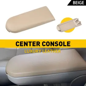 Ic10344201l Auxito Beige Pu Leather Center Console Armrest Cover Lid For 99-05 Vw Beetle Jetta Golf