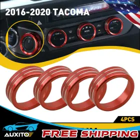 Ktxnh-tacoma-16-20-4pcs-exe Auxito New 2016-20 For Toyota Tacoma Car Air Switch Condition Cd Button Knobs Ring Trim