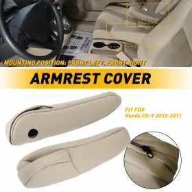 Zyfsp-crv-10-11m Auxito For 2010-11 Honda Cr-v Crv Leather Front Seat Armrest Replacement Cover Beige P