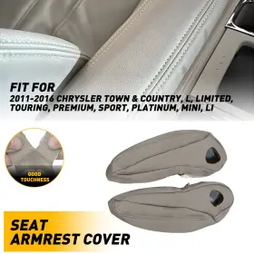 Zyfsp-tc-11-16m Auxito Fit Chrysler Town And Country 2011-2016 Seat Armrest Leather Cover Beige Front 2x