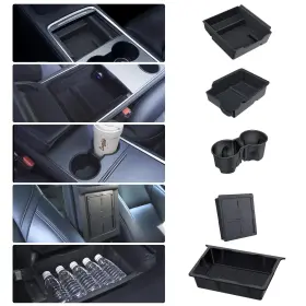 Ej203-01 Bankky Tesla Model Y 5pcs Center Console Organizer Tray - Armrest And Storage Box