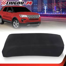 Big-wheel Big44447 Leather Console Lid Armrest Cover Black Fit For 2011-2018 Ford Explorer