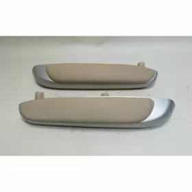 51437053017 Bmw 02-06 E46 3-series Coupe Rear Side Armrest Pair Titanium Beige Leather Oem