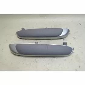 51438257965 Bmw 2000-2001 E46 3-series Coupe Rear Side Armrest Pair Grey Leather Chrome Oem