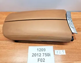 9173165 Bmw 10-15 Oem F01 F02 Center Console Storage Compartment Armrest Leather Brown