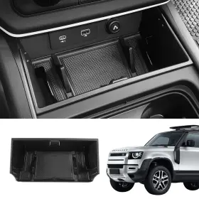 Bomely 767065344066 Center Console Organizer Tray Storage Box Compatible With Land Rover Defender 20