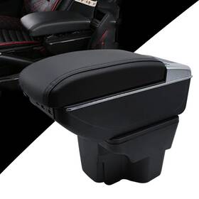 Branded Us-ot116 Armrest Box For Kia Rio 2012-2016 Double Layer Front Center Console Black Lea