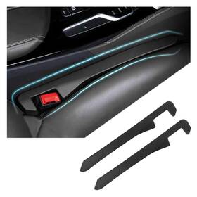 Carleef Sai/2pcs-0602 Car Seat Gap Filler 2 Pack Flexible 15.75x2.13x1.36 Inch Black