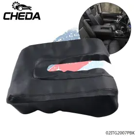 Gpl10535 Cheda Fit For Toyota Tundra 2014-19 Console Center Armrest Cover Faux Leather Black Us