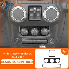 209279safqw1124f Cherocar Carbon Fiber Window Emergency Lamp Ac Switch Covers Kit For Jeep Wrangler Jk 11