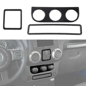 209279safqw1124ff214 Cherocar Carbon Fiber Window Emergency Lamp Ac Switch Trim Kit For Jeep Wrangler Jk 2011