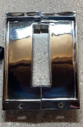 3893864 Chevrolet 3893863/3893864 Chevy Nova Console Plates 1973-1974 Auto Trans Chromed See Photos