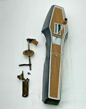 6273233 Chrysler 67-76 Mopar A Body Console And Shifter Woodgrain Trim Plate Linkage Floor Shift