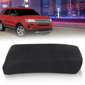 Cnnella03011018 Cnnella-69 Leather Console Lid Armrest Cover Black Stitch Fit For 2011-2018 Ford Explorer
