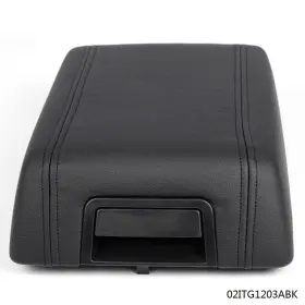 Cnnella05011047 Cnnella-69 Black Pu Leather Center Console Arm Rest Lid Cover Fit For 2004-2008 Ford F150