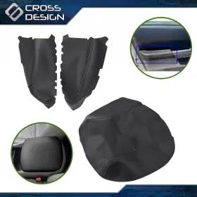 Ht-02itg1301zbk Crossdesign Fits 2009-2015 Honda Pilot 3.5l Leather Center Console And Door Armrest Cover