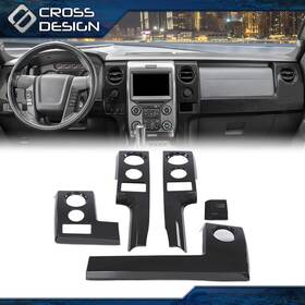 Crossdesign Ht-02itm12fcacb Fit For 2009-2014 Ford F150 5x Center Console Dashboard Panel Cover Trim Bezels