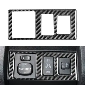 Dictorcoltd 550748567407 Carbon Fiber Black Head Light Control Button Cover For Toyota Tundra 2014-2021