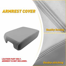 Eak-autotec Fsxp-tundra-07-13g-fitment Fit 07-2013 Toyota Sequoia Tundra Middle Console Lid Armrest Leather Cover Gray