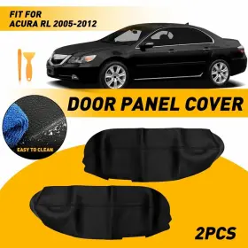 Mfsp-rl-05-12b-fitment Eak-autotec For 2005-2011 Acura Rl Front Door Panel Armrest Leather Cover Black Skin Decors