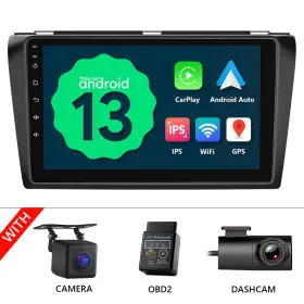 St2cvram3bka13usebm1 Eonon Cam Dvr Obd Ips Touch Screen Android 13 Car Radio For 2004-2009 Mazda 3 Gps Wifi