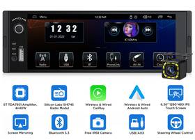 Eonon Stcx3uusenm2 Cam 6.36 Inch Single 1 Din Car Radio Stereo Bluetooth Fm Usb Aux Android Auto Carplay