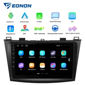 Stm3bla13usebmd Eonon For Mazda 3 10-13 9 Inch Ips Android 13 Car Radio Touch Screen Gps Navi 1080p Stereo